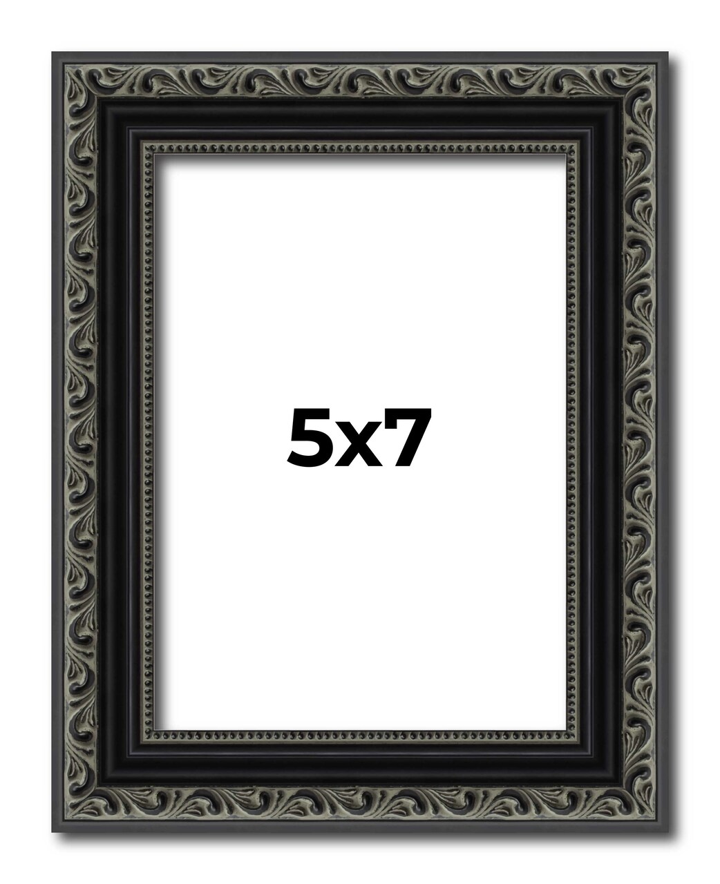 Photo Size Antique Black Picture Frame - UV Acrylic, Foam Board Backing, Hanging Hardware